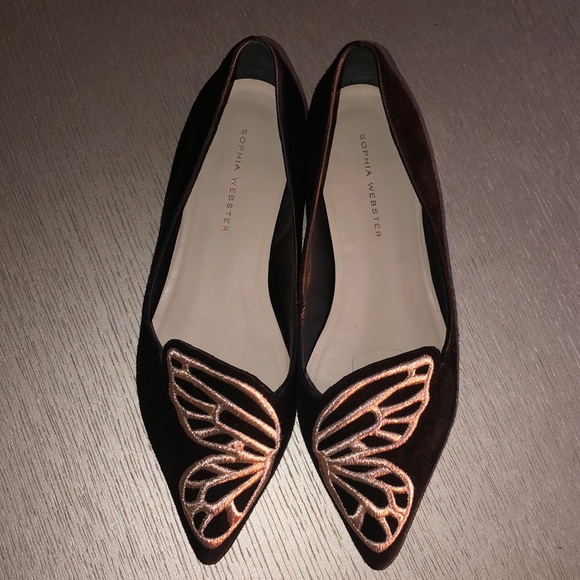 Sophia Webster Shoes - Sophia Webster suede black and embroidered gold size 7 US